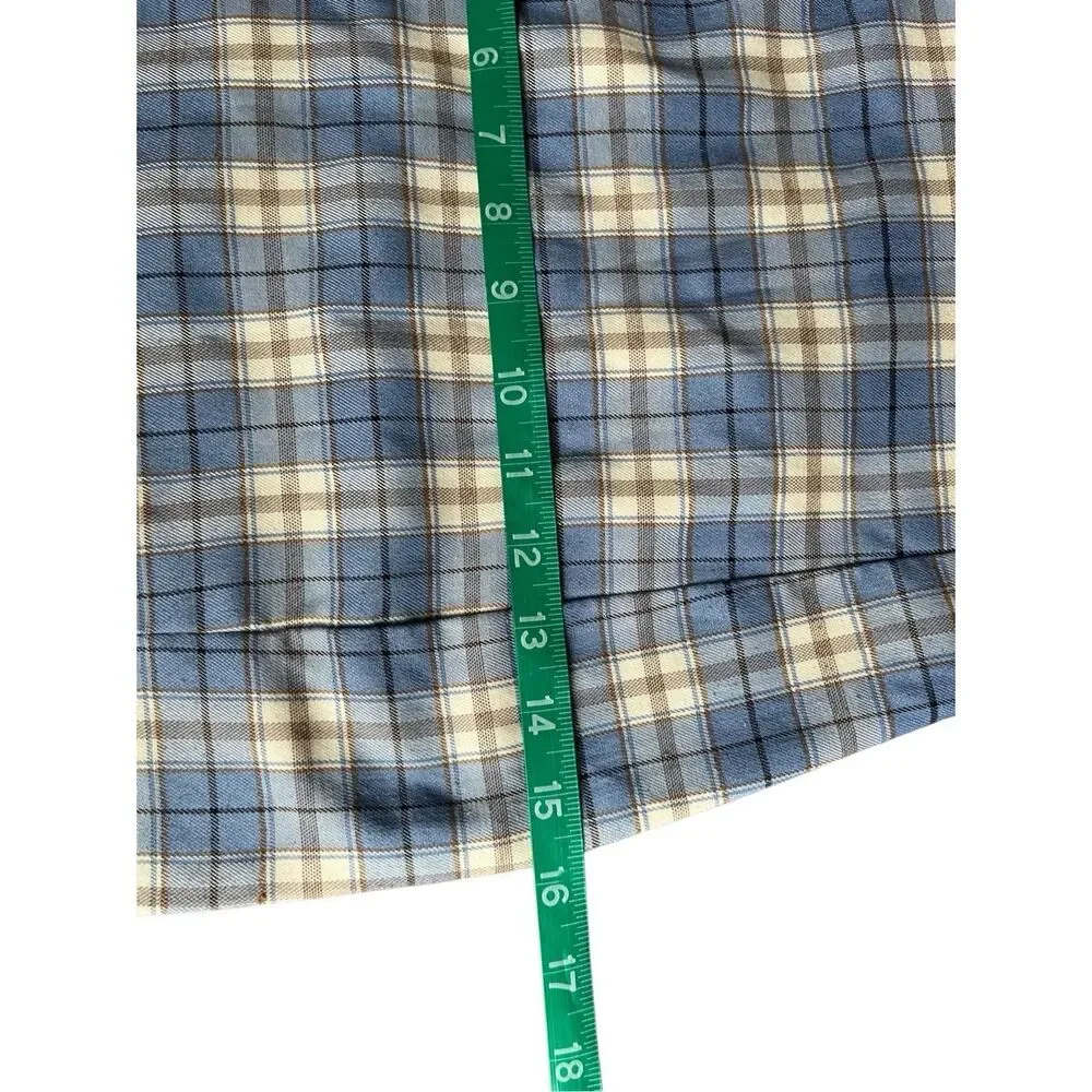 Shein Blue Cream Plaid Mini Skirt - sz xs